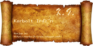 Kerbolt Irén névjegykártya