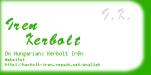 iren kerbolt business card