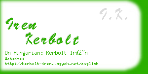 iren kerbolt business card